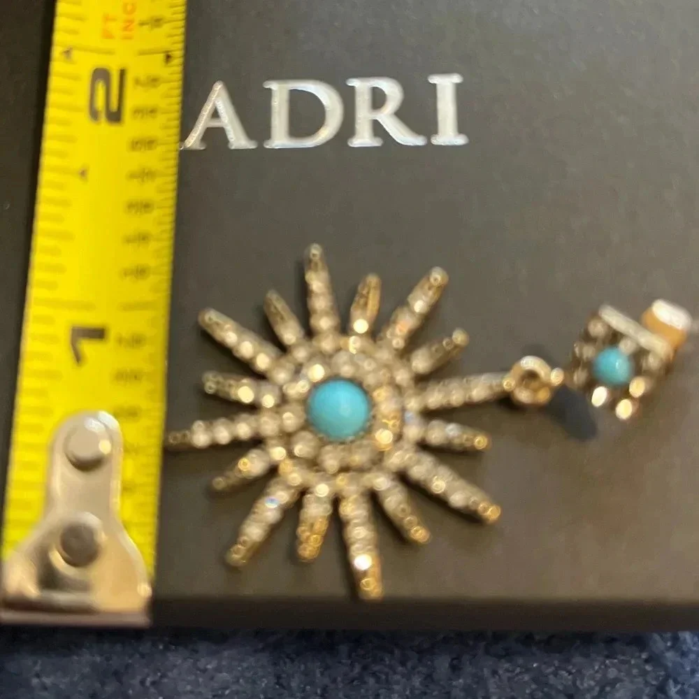 Adornia Blue/Silver Starburst Crystal Earrings‎ - Picture 4 of 12